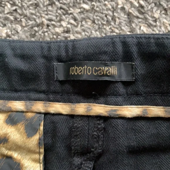 Roberto Cavalli Build - in Belt Black Denim Pant